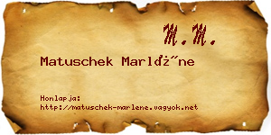 Matuschek Marléne névjegykártya